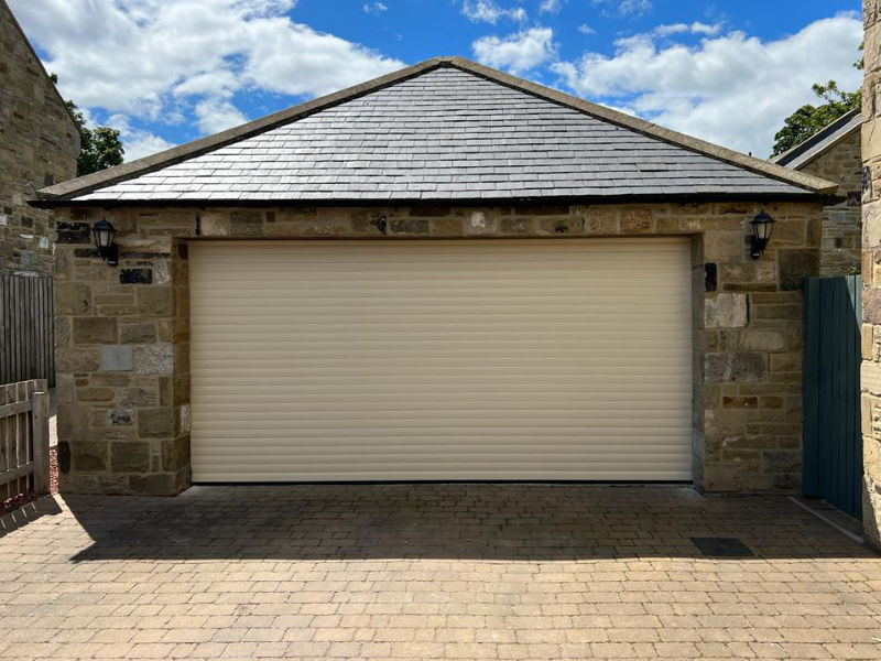 Cream-Automatic-Garage-Door